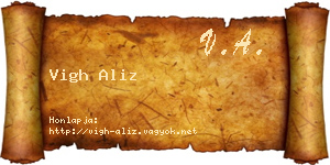 Vigh Aliz névjegykártya